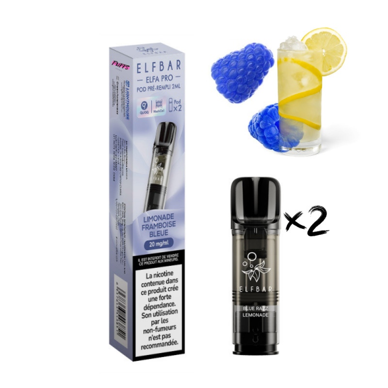 Pods Limonade Framboise Bleue 2ml x2 - ELFA Pro Elfbar